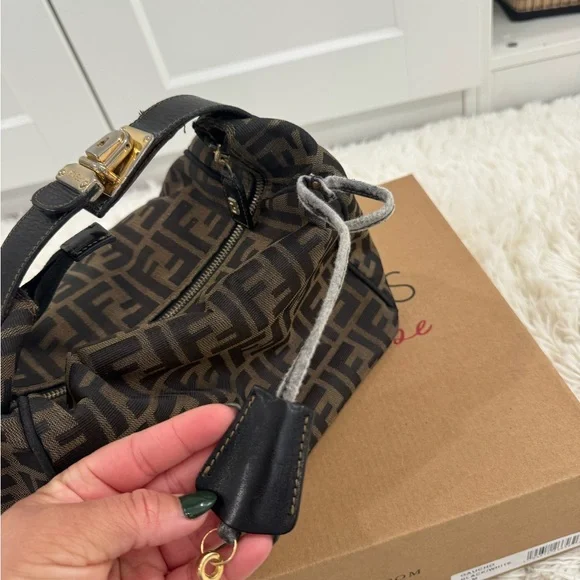 Authentic Fendi Zucca Canvas Handbag/Vanity Bag - Picture 4 of 11